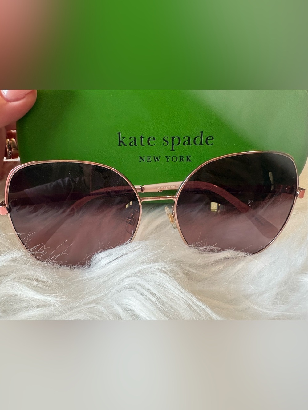 kate spade Rose Gold Frame Sunglasses with Pink Gradient Lenses